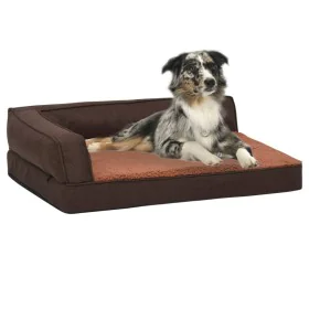 Colchón de cama de perro ergonómico aspecto lino marrón 60x42cm de vidaXL, Camas para perros - Ref: Foro24-171340, Precio: 45...
