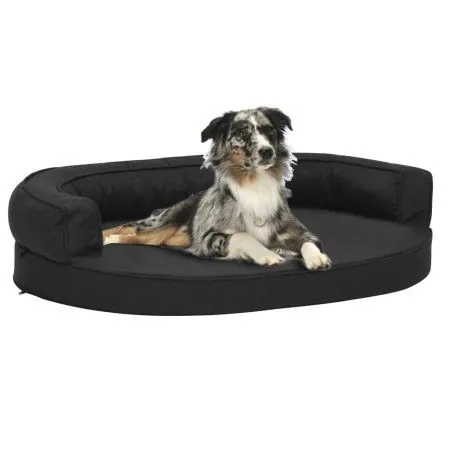 Colchón de cama de perro ergonómico aspecto lino negro 75x53cm de vidaXL, Camas para perros - Ref: Foro24-171308, Precio: 81,...