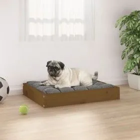 Cama para perros madera maciza pino marrón miel 61,5x49x9 cm de vidaXL, Camas para perros - Ref: Foro24-820854, Precio: 31,17...