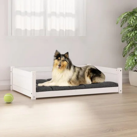 Cama para perros madera maciza de pino blanco 95,5x65,5x28 cm de vidaXL, Camas para perros - Ref: Foro24-821458, Precio: 80,3...