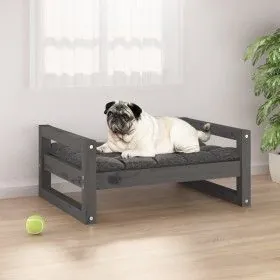 Cama para perros madera maciza de pino gris 65,5x50,5x28 cm de vidaXL, Camas para perros - Ref: Foro24-821474, Precio: 39,82 ...