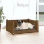 Cama para perros madera maciza pino marrón miel 65,5x50,5x28 cm de vidaXL, Camas para perros - Ref: Foro24-821450, Precio: 55...