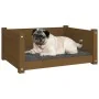 Cama para perros madera maciza pino marrón miel 65,5x50,5x28 cm de vidaXL, Camas para perros - Ref: Foro24-821450, Precio: 55...