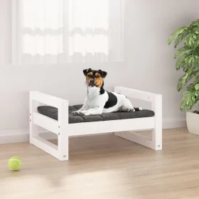 Cama para perros madera maciza de pino blanco 55,5x45,5x28 cm de vidaXL, Camas para perros - Ref: Foro24-821468, Precio: 44,4...