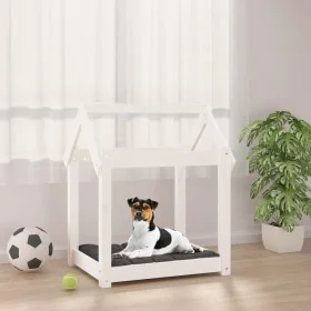 Cama para perros madera maciza de pino blanco 61x50x70 cm de vidaXL, Camas para perros - Ref: Foro24-822198, Precio: 45,74 €,...
