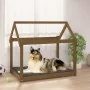 Cama para perros madera maciza pino marrón miel 101x70x90 cm de vidaXL, Camas para perros - Ref: Foro24-822215, Precio: 65,40...