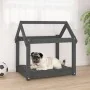 Cama para perros madera maciza de pino gris 71x55x70 cm de vidaXL, Camas para perros - Ref: Foro24-822204, Precio: 48,40 €, D...