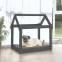 Cama para perros madera maciza de pino gris 71x55x70 cm de vidaXL, Camas para perros - Ref: Foro24-822204, Precio: 48,40 €, D...