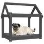 Cama para perros madera maciza de pino gris 71x55x70 cm de vidaXL, Camas para perros - Ref: Foro24-822204, Precio: 48,40 €, D...