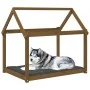 Cama para perros madera maciza pino marrón miel 111x80x100 cm de vidaXL, Camas para perros - Ref: Foro24-822220, Precio: 74,8...