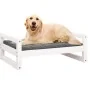 Cama para perros madera maciza de pino blanco 75,5x55,5x28 cm de vidaXL, Camas para perros - Ref: Foro24-821478, Precio: 56,8...