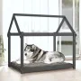 Cama para perros madera maciza de pino gris 111x80x100 cm de vidaXL, Camas para perros - Ref: Foro24-822219, Precio: 83,50 €,...