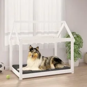 Cama para perros madera maciza de pino blanco 101x70x90 cm de vidaXL, Camas para perros - Ref: Foro24-822213, Precio: 88,43 €...