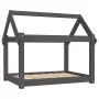 Cama para perros madera maciza de pino gris 81x60x70 cm de vidaXL, Camas para perros - Ref: Foro24-822209, Precio: 53,65 €, D...