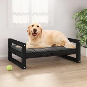 Cama para perros madera maciza de pino negro 75,5x55,5x28 cm de vidaXL, Camas para perros - Ref: Foro24-821481, Precio: 46,89...