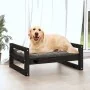 Cama para perros madera maciza de pino negro 75,5x55,5x28 cm de vidaXL, Camas para perros - Ref: Foro24-821481, Precio: 46,89...