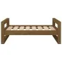 Cama para perros madera maciza pino marrón miel 75,5x55,5x28 cm de vidaXL, Camas para perros - Ref: Foro24-821480, Precio: 55...