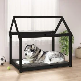 Cama para perros madera maciza de pino negro 111x80x100 cm de vidaXL, Camas para perros - Ref: Foro24-822221, Precio: 83,13 €...