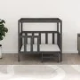 Cama para perros madera maciza de pino gris 105,5x83,5x100 cm de vidaXL, Camas para perros - Ref: Foro24-822389, Precio: 102,...