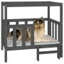 Cama para perros madera maciza de pino gris 105,5x83,5x100 cm de vidaXL, Camas para perros - Ref: Foro24-822389, Precio: 102,...