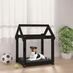 Cama para perros madera maciza de pino negro 61x50x70 cm de vidaXL, Camas para perros - Ref: Foro24-822201, Precio: 40,58 €, ...