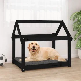 Cama para perros madera maciza de pino negro 81x60x70 cm de vidaXL, Camas para perros - Ref: Foro24-822211, Precio: 53,57 €, ...