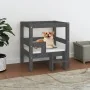 Cama para perros madera maciza de pino gris 55,5x53,5x60 cm de vidaXL, Camas para perros - Ref: Foro24-822369, Precio: 54,49 ...