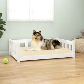 Cama para perros madera maciza de pino blanco 95,5x65,5x28 cm de vidaXL, Camas para perros - Ref: Foro24-833256, Precio: 64,8...