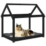 Cama para perros madera maciza de pino negro 101x70x90 cm de vidaXL, Camas para perros - Ref: Foro24-822216, Precio: 72,65 €,...