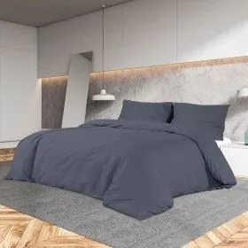 Anthrazitgraue Baumwoll-Duvet-Abdeckung Spiel 220x240 cm von vidaXL, Bettbezüge - Ref: Foro24-136083, Preis: 32,36 €, Rabatt: %