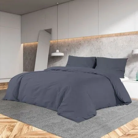 Anthrazitgraue Baumwoll-Duvet-Abdeckung Spiel 220x240 cm von vidaXL, Bettbezüge - Ref: Foro24-136083, Preis: 32,36 €, Rabatt: %