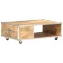 Mesa de centro de madera maciza de mango en bruto 89x59x33 cm de vidaXL, Mesas de centro - Ref: Foro24-323408, Precio: 130,51...