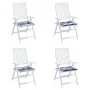 Cojines silla jardín 4 uds tela a rayas azul y blanco 40x40x3cm de vidaXL, Cojines para sillas y sofás - Ref: Foro24-361012, ...