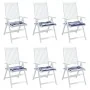 Cojines silla jardín 6 uds tela a rayas azul y blanco 50x50x3cm de vidaXL, Cojines para sillas y sofás - Ref: Foro24-361079, ...