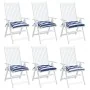 Cojines de silla 6 uds tela Oxford rayas azul blanco 50x50x7 cm de vidaXL, Cojines para sillas y sofás - Ref: Foro24-361545, ...