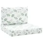Cojines para palés 2 unidades tela Oxford estampado de hojas de vidaXL, Cojines para sillas y sofás - Ref: Foro24-361769, Pre...