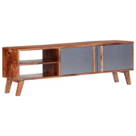Mueble para TV madera maciza de Sheesham gris 140x30x35 cm de vidaXL, Muebles TV - Ref: Foro24-286369, Precio: 179,54 €, Desc...
