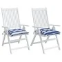 Cojines de silla 2 uds tela Oxford rayas azul blanco 50x50x7 cm de vidaXL, Cojines para sillas y sofás - Ref: Foro24-361543, ...