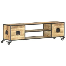 Mueble de TV de madera maciza de mango 130x30x39 cm de vidaXL, Muebles TV - Ref: Foro24-286377, Precio: 189,64 €, Descuento: %