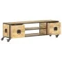 Mueble de TV de madera maciza de mango 130x30x39 cm de vidaXL, Muebles TV - Ref: Foro24-286377, Precio: 189,64 €, Descuento: %