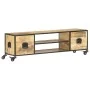 Mueble de TV de madera maciza de mango 130x30x39 cm de vidaXL, Muebles TV - Ref: Foro24-286377, Precio: 189,64 €, Descuento: %