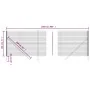 Anthracite gray galvanized steel wire fence 1.8x25 m by vidaXL, fence panels - Ref: Foro24-154221, Price: 214,84 €, Discount: %
