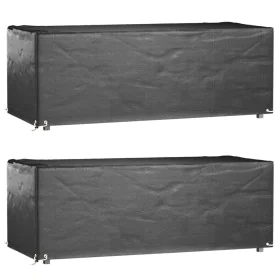 Fundas muebles jardín 2 uds 8 ojales rectangular 192x82x65 cm de vidaXL, Fundas para muebles de jardín - Ref: Foro24-3155349,...