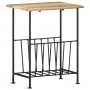 Revistero madera maciza de mango y acero 40x30x50 cm de vidaXL, Revisteros - Ref: Foro24-286465, Precio: 98,34 €, Descuento: %