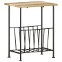 Revistero madera maciza de mango y acero 40x30x50 cm de vidaXL, Revisteros - Ref: Foro24-286465, Precio: 98,34 €, Descuento: %