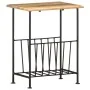 Revistero madera maciza de mango y acero 40x30x50 cm de vidaXL, Revisteros - Ref: Foro24-286465, Precio: 98,34 €, Descuento: %