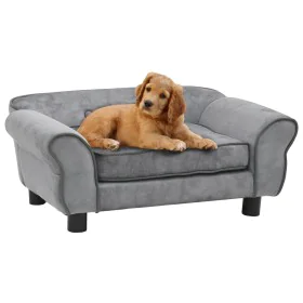 Sofá para perros felpa gris 72x45x30 cm de vidaXL, Camas para perros - Ref: Foro24-170951, Precio: 88,73 €, Descuento: %