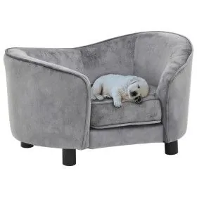 Sofá para perros felpa gris 69x49x40 cm de vidaXL, Camas para perros - Ref: Foro24-170941, Precio: 108,71 €, Descuento: %