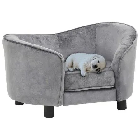 Sofá para perros felpa gris 69x49x40 cm de vidaXL, Camas para perros - Ref: Foro24-170941, Precio: 108,71 €, Descuento: %