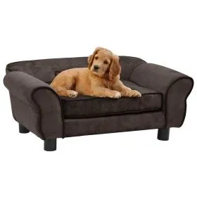 Sofá para perro felpa marrón 72x45x30 cm de vidaXL, Camas para perros - Ref: Foro24-170952, Precio: 95,60 €, Descuento: %